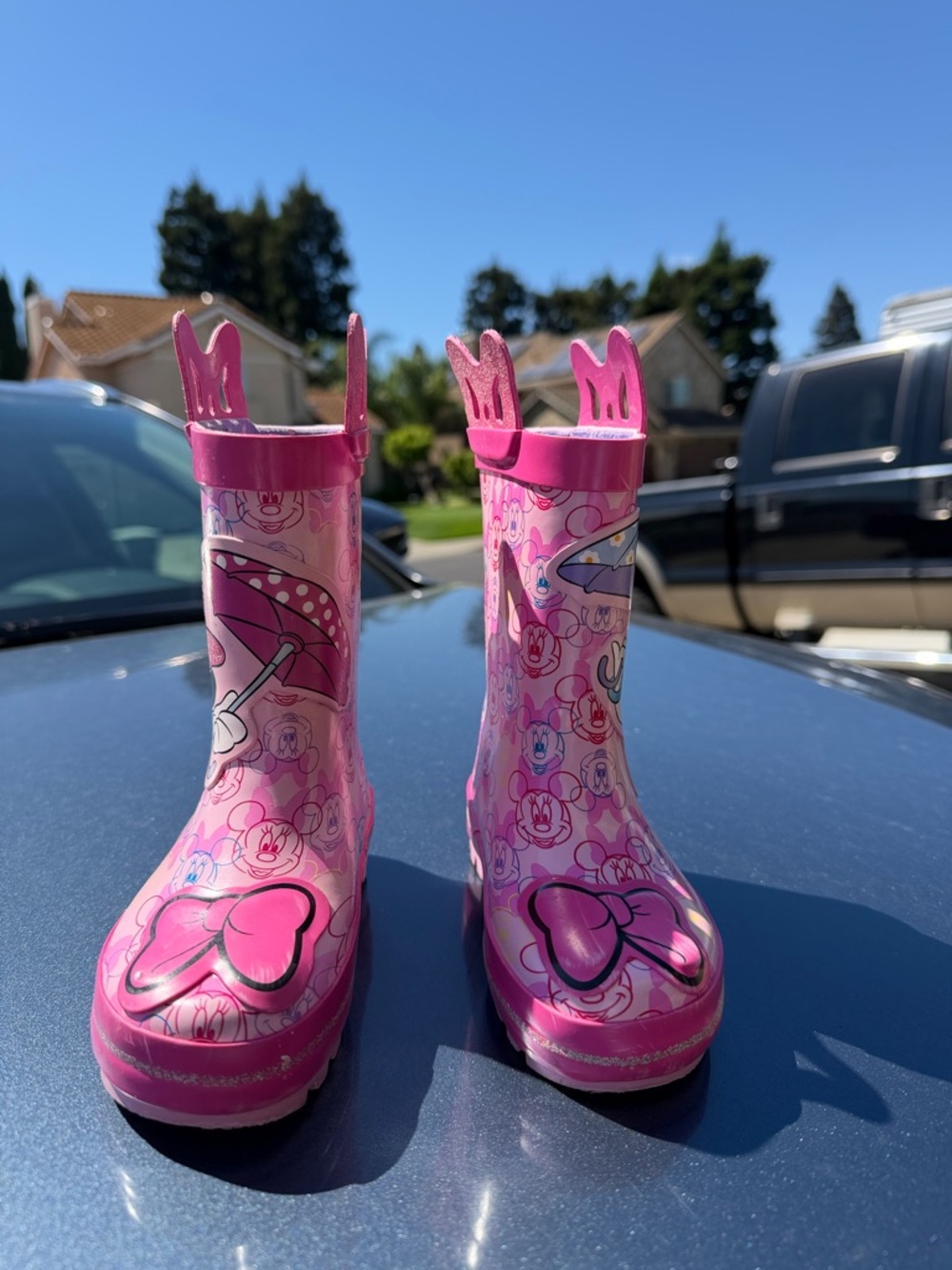Pink Minnie Mouse Kids Rain Boots
